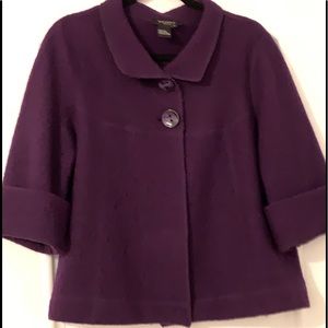 S Sandro Boiled Wool Swing Jacket